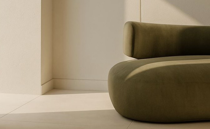 A quiet interior with balanced, considered furniture