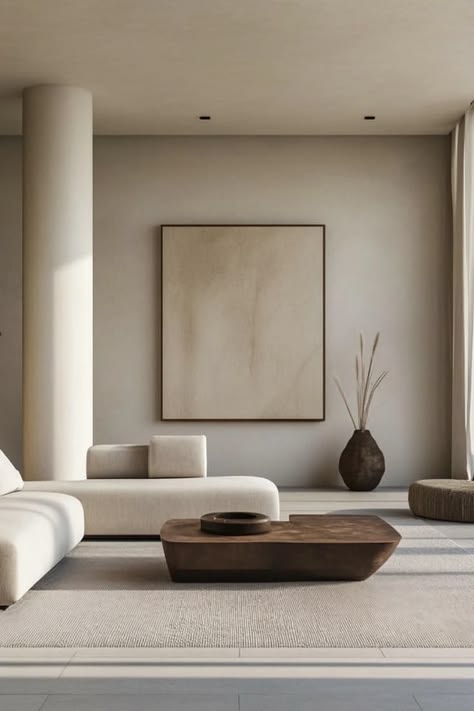 A quiet interior with balanced, considered furniture